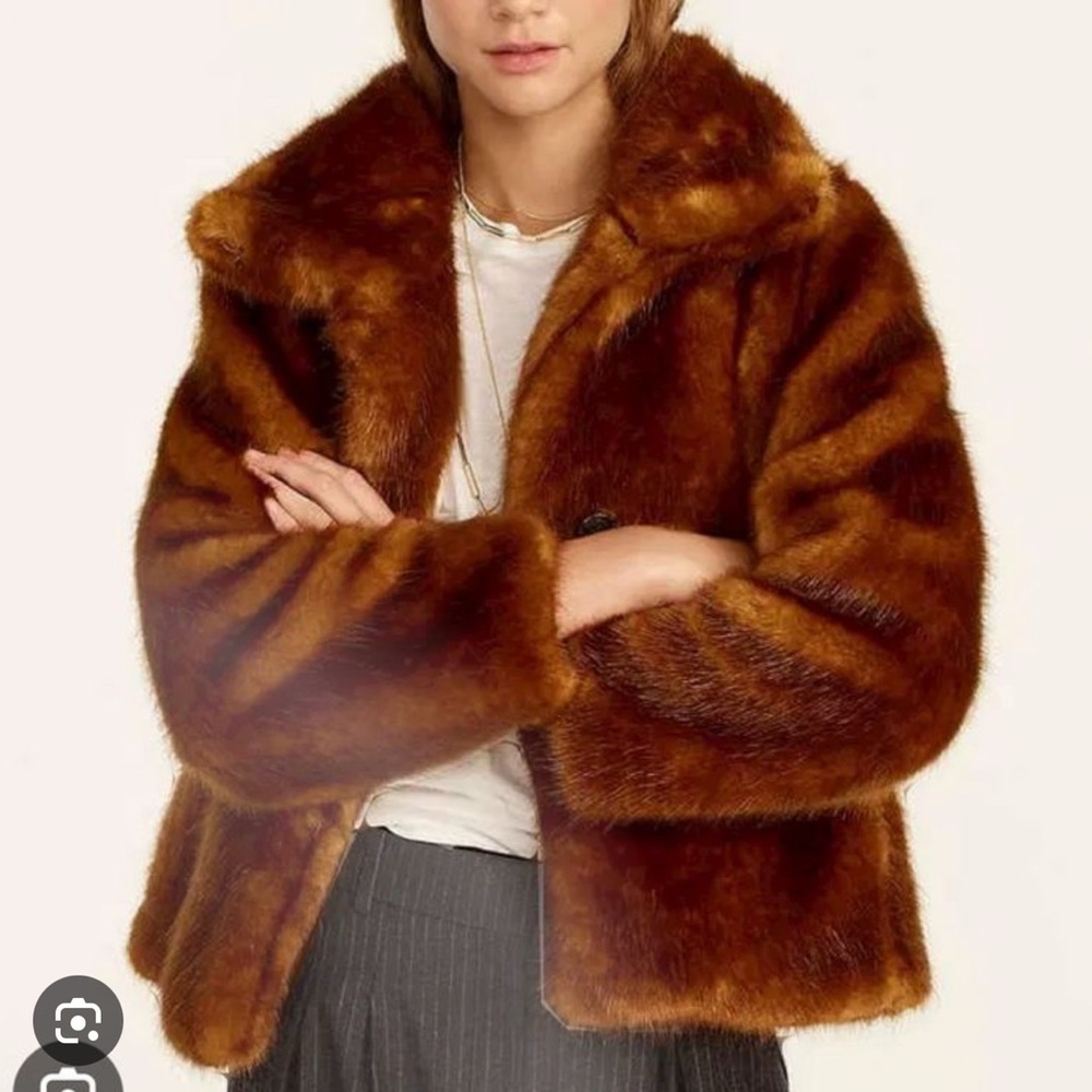 J.Crew Collection faux fur jacket. Perfect condition worn 1x